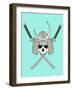 Monochrome Skull Illustration-riedjal-Framed Art Print