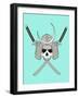 Monochrome Skull Illustration-riedjal-Framed Art Print