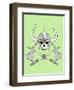 Monochrome Skull Illustration-riedjal-Framed Art Print