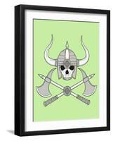 Monochrome Skull Illustration-riedjal-Framed Art Print