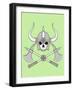 Monochrome Skull Illustration-riedjal-Framed Art Print