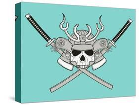 Monochrome Skull Illustration-riedjal-Stretched Canvas