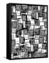 Monochrome Squares-Louisa Hereford-Framed Stretched Canvas