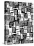 Monochrome Squares-Louisa Hereford-Stretched Canvas