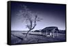 Monochrome Toned Image of Old Wooden Shelter-Xilius-Framed Stretched Canvas