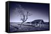 Monochrome Toned Image of Old Wooden Shelter-Xilius-Framed Stretched Canvas