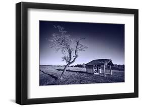 Monochrome Toned Image of Old Wooden Shelter-Xilius-Framed Photographic Print