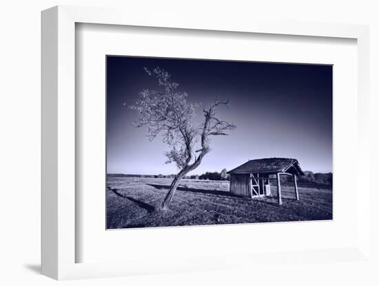 Monochrome Toned Image of Old Wooden Shelter-Xilius-Framed Photographic Print