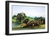 Monoclonius and Scolosaurus-null-Framed Giclee Print