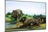 Monoclonius and Scolosaurus-null-Mounted Giclee Print