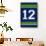 Monogram - Game Day - Blue and Green - 12-Lantern Press-Framed Stretched Canvas displayed on a wall