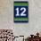 Monogram - Game Day - Blue and Green - 12-Lantern Press-Framed Stretched Canvas displayed on a wall