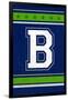 Monogram - Game Day - Blue and Green - B-Lantern Press-Framed Art Print