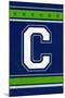 Monogram - Game Day - Blue and Green - C-Lantern Press-Mounted Art Print