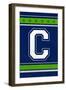 Monogram - Game Day - Blue and Green - C-Lantern Press-Framed Art Print