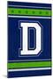 Monogram - Game Day - Blue and Green - D-Lantern Press-Mounted Art Print