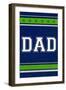 Monogram - Game Day - Blue and Green - Dad-Lantern Press-Framed Art Print
