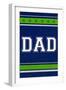 Monogram - Game Day - Blue and Green - Dad-Lantern Press-Framed Art Print