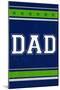 Monogram - Game Day - Blue and Green - Dad-Lantern Press-Mounted Art Print