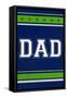 Monogram - Game Day - Blue and Green - Dad-Lantern Press-Framed Stretched Canvas
