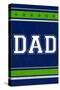 Monogram - Game Day - Blue and Green - Dad-Lantern Press-Stretched Canvas