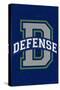 Monogram - Game Day - Blue and Green - Defense-Lantern Press-Stretched Canvas
