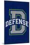 Monogram - Game Day - Blue and Green - Defense-Lantern Press-Mounted Art Print