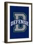 Monogram - Game Day - Blue and Green - Defense-Lantern Press-Framed Art Print