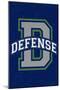 Monogram - Game Day - Blue and Green - Defense-Lantern Press-Mounted Art Print