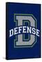 Monogram - Game Day - Blue and Green - Defense-Lantern Press-Framed Stretched Canvas