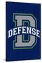 Monogram - Game Day - Blue and Green - Defense-Lantern Press-Stretched Canvas