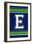 Monogram - Game Day - Blue and Green - E-Lantern Press-Framed Art Print