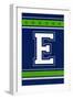 Monogram - Game Day - Blue and Green - E-Lantern Press-Framed Art Print