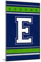 Monogram - Game Day - Blue and Green - E-Lantern Press-Mounted Art Print