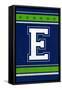 Monogram - Game Day - Blue and Green - E-Lantern Press-Framed Stretched Canvas