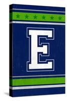 Monogram - Game Day - Blue and Green - E-Lantern Press-Stretched Canvas