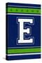 Monogram - Game Day - Blue and Green - E-Lantern Press-Stretched Canvas