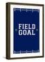 Monogram - Game Day - Blue and Green - Field Goal-Lantern Press-Framed Art Print