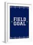 Monogram - Game Day - Blue and Green - Field Goal-Lantern Press-Framed Art Print