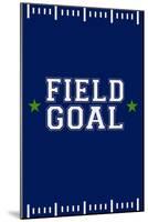 Monogram - Game Day - Blue and Green - Field Goal-Lantern Press-Mounted Art Print