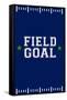 Monogram - Game Day - Blue and Green - Field Goal-Lantern Press-Framed Stretched Canvas