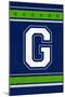 Monogram - Game Day - Blue and Green - G-Lantern Press-Mounted Art Print