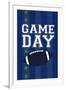 Monogram - Game Day - Blue and Green - Game Day-Lantern Press-Framed Art Print