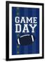 Monogram - Game Day - Blue and Green - Game Day-Lantern Press-Framed Art Print