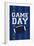 Monogram - Game Day - Blue and Green - Game Day-Lantern Press-Framed Art Print