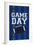 Monogram - Game Day - Blue and Green - Game Day-Lantern Press-Framed Art Print