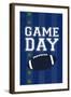 Monogram - Game Day - Blue and Green - Game Day-Lantern Press-Framed Art Print