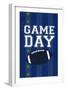 Monogram - Game Day - Blue and Green - Game Day-Lantern Press-Framed Art Print