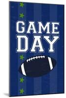 Monogram - Game Day - Blue and Green - Game Day-Lantern Press-Mounted Art Print