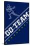 Monogram - Game Day - Blue and Green - Go Team-Lantern Press-Stretched Canvas